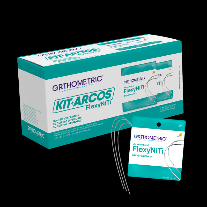 ARCO FLEXY NITI SUPER ELASTIC ORTHOMETRIC KIT 100 PAQUETES PROMO (REDONDOS+RECTANGULARES)