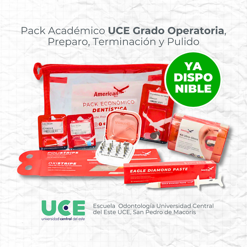 KIT ACADEMICO UCE GRADO OPERATORIA PREPARO, TERMINACION Y PULIDO AMERICAN BURRS