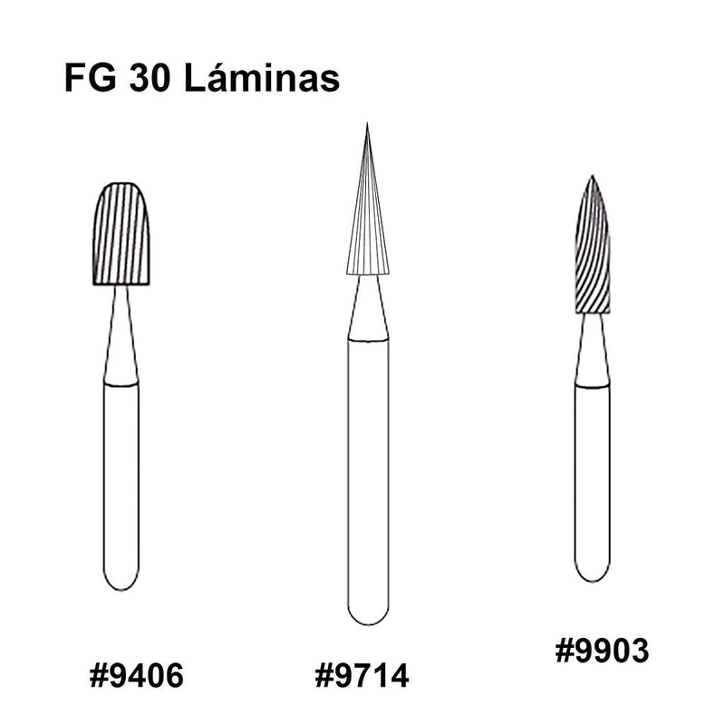 FRESA CARBIDE P/ACABADO (30) FG9406 OVALADA AMERICAN BURRS