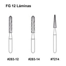 FRESA CARBIDE P/ACABADO (12) FG7214 CONICA PUNTIAGUDA RAZOR AMERICAN BURRS