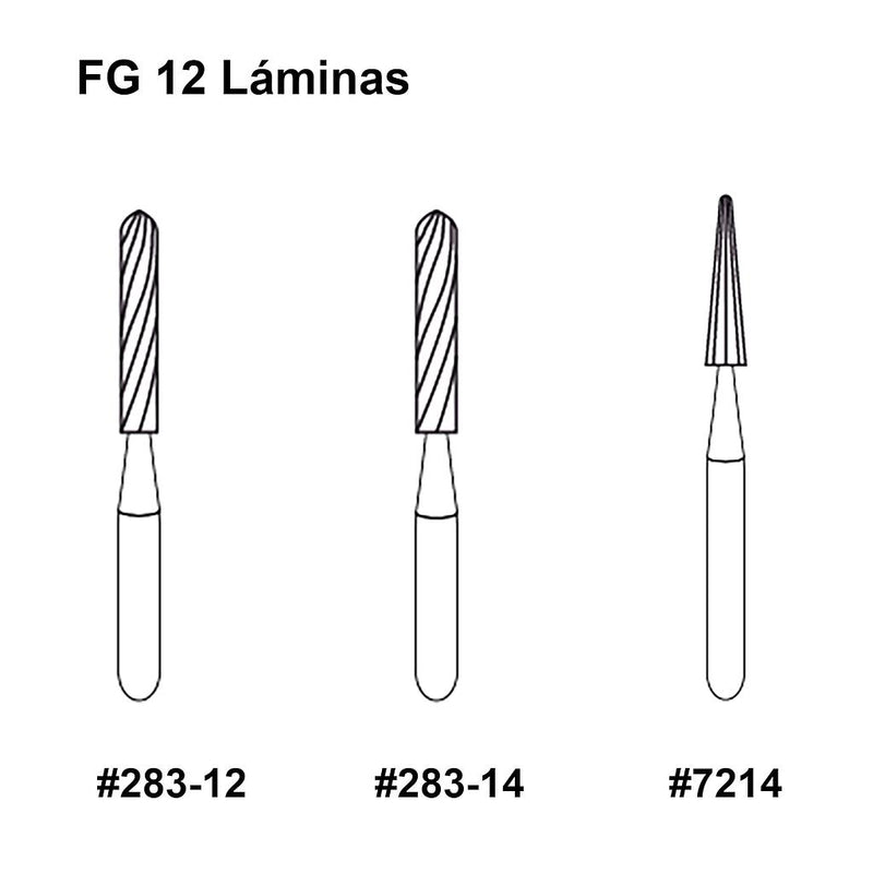 FRESA CARBIDE P/ACABADO (12) FG283-14 CILINDRICA RAZOR AMERICAN BURRS