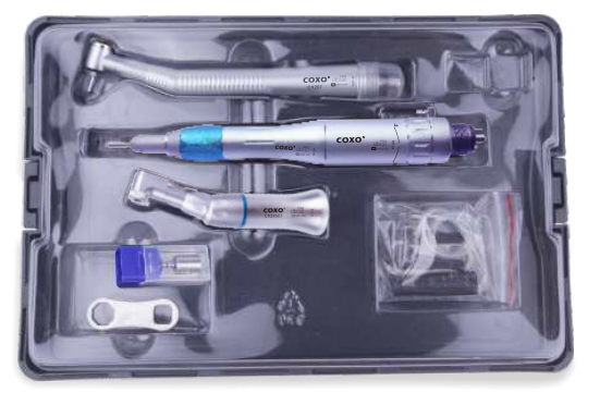 KIT TURBINA Y MICROMOTOR  C/CONTRANGULO Y PIEZA RECTA COXO