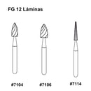 FRESA CARBIDE P/ACABADO (12) FG7114 CONICA PUNTIAGUDA RAZOR AMERICAN BURRS