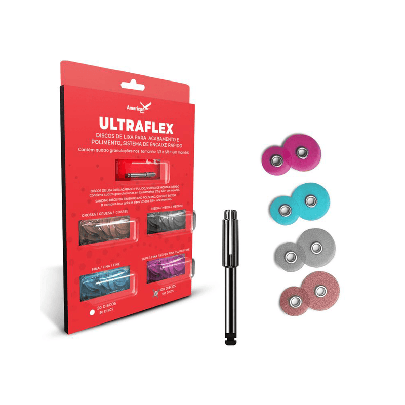 KIT DISCO DE LIJA 1/2 ULTRAFLEX SISTEMA ENCAJE RAPIDO 50/1 AMERICAN BURRS