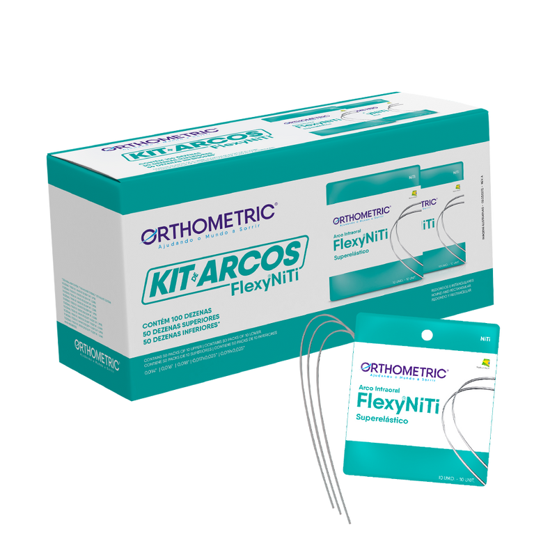 ARCO FLEXY NITI SUPER ELASTIC ORTHOMETRIC KIT 100 PAQUETES PROMO (REDONDOS+RECTANGULARES)